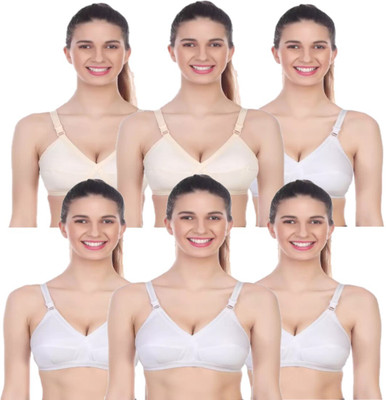 DILSOZ women cotton bra Women Everyday Non Padded Bra(White)