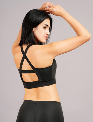 never lose Women Gym Sports Bra Women Sports Heavily Padded Bra(Black)