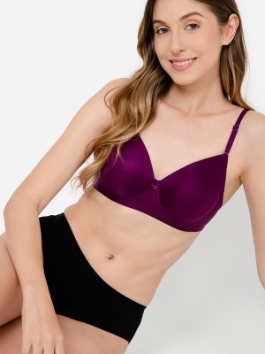 Clovia Women T-Shirt Lightly Padded Bra(Purple)