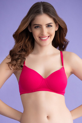 Clovia Women T-Shirt Lightly Padded Bra(Pink)