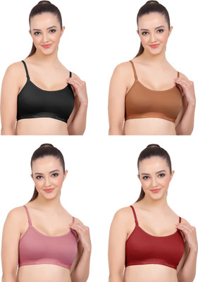 FigureFit Women Sports Non Padded Bra(Black, Brown, Maroon, Purple)