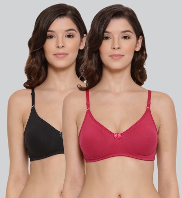 Lyra Women T-Shirt Non Padded Bra(Black, Red)