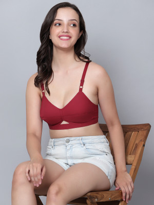 Aimly Women's Cotton Non-Padded Non-Wired Full Coverage Daily Use Regular Bra Combo Women Everyday Non Padded Bra(Maroon)