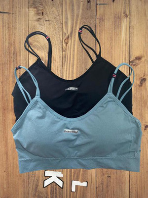 Hirrnik Women Sports Lightly Padded Bra(Black, Blue)