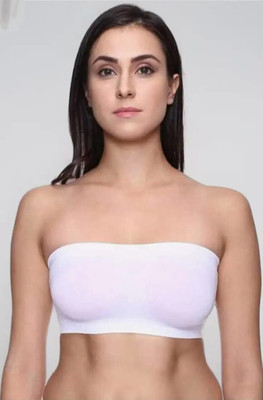 FIMN Women Bandeau/Tube Lightly Padded Bra(White)