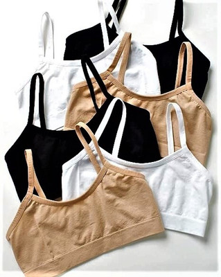MEEMBOOLI Pack of 6 Girls Training/Beginners Non Padded Bra (Multicolor) Girls Training/Beginners Non Padded Bra(Multicolor)