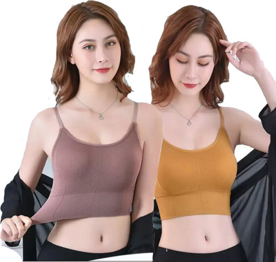texello Pack of 2 Women Padded sports Bra Women Sports Lightly Padded Bra(Multicolor)