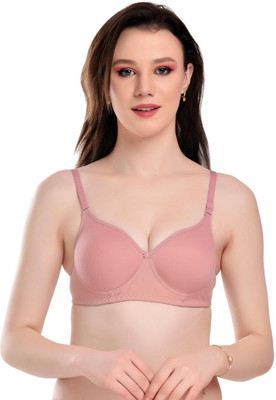 WinterSun Women T-Shirt Lightly Padded Bra(Pink)