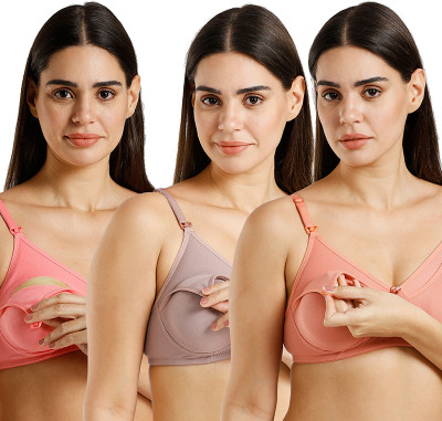 MomToBe Nursing/Feeding Bra Women Maternity/Nursing Non Padded Bra(Multicolor)