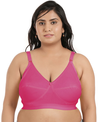 elina blend of Pure cotton soft fit and non-padded, non-wired bra Women Full Coverage Non Padded Bra(Red)