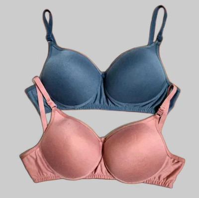 InnerGlow Women Everyday Lightly Padded Bra(Blue, Pink)