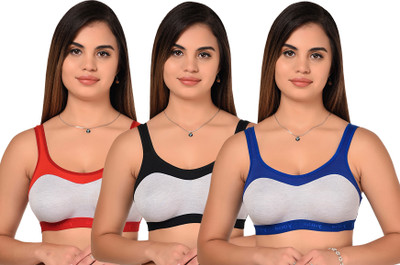 Lady One Women Sports Non Padded Bra(Multicolor)
