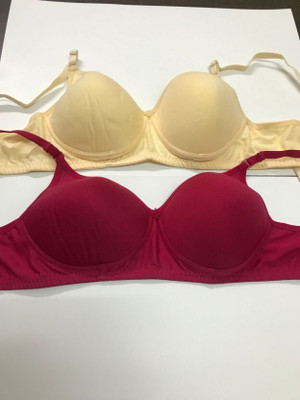 Minahil Textiles Women Push-up Non Padded Bra(Multicolor)