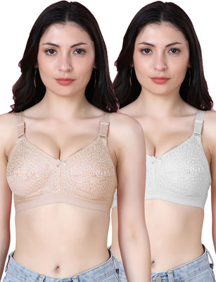 Shyam Sons FLAIR Dipali Women Minimizer Non Padded Bra(White, Beige)