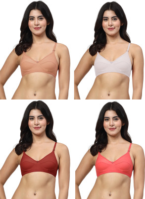 LILY anpas Women Everyday Non Padded Bra(White, Brown, Maroon, Red)