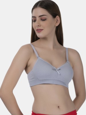 Piftif Padded Seamless soft fabric Women Minimizer Lightly Padded Bra(Grey)