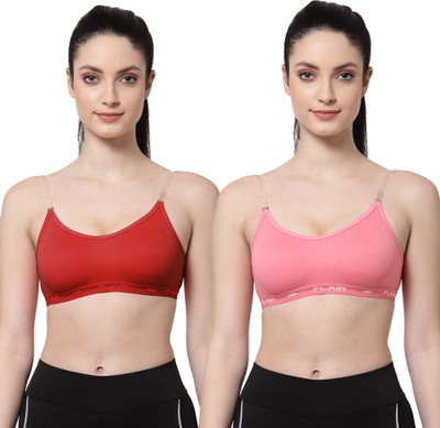 Shyam Sons FLAIR Women Sports Non Padded Bra(Maroon, Pink)