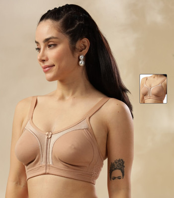 Dollar Missy Pack of 2 Rich Cotton Firm Support Plu Size Women Everyday Non Padded Bra(Beige)
