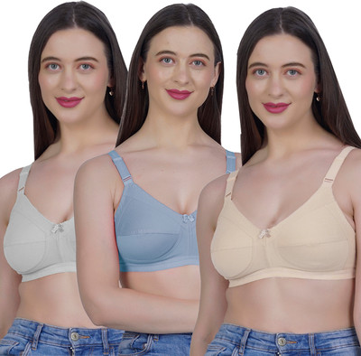 Shyam Sons FLAIR G603 Women Minimizer Non Padded Bra(White, Blue, Beige)