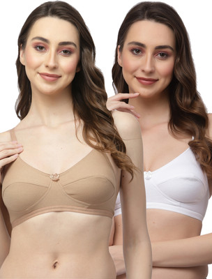 COLLEGE GIRL CGRO1256 Women T-Shirt Non Padded Bra(Brown, White)
