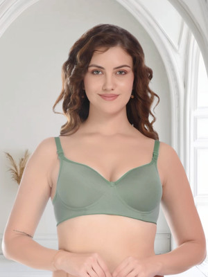 IynX Oumar Bibi Women's Full Coverage Padded Bra Women Push-up Lightly Padded Bra(Green, Pink)