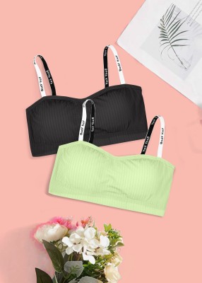 Comfy Secret Women Full Coverage Lightly Padded Bra Women Full Coverage Lightly Padded Bra(Light Green, Black)