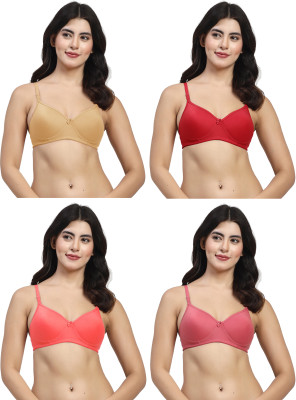 LILY mfruomalg Women Full Coverage Lightly Padded Bra(Maroon, Brown, Red, Maroon)
