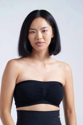 MUNNS & MARS Women's Seamless Non-Padded Tube Bra With Adjustable Transparent Tube Bra Women Bandeau/Tube Non Padded Bra(Black)