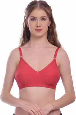 ELINA Women Full Coverage Non Padded Bra(Red)