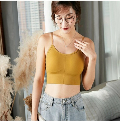 BRANKLY URJA Women Cami Bra Lightly Padded Bra Women T-Shirt Lightly Padded Bra(Gold)