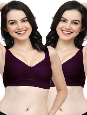 COLLEGE GIRL CG1214 Double Layered Women T-Shirt Non Padded Bra(Purple, Purple)