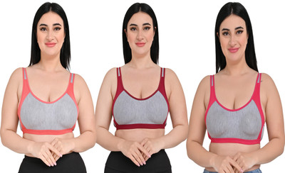 Xyra Non Padded Women Sports Non Padded Bra(Multicolor)