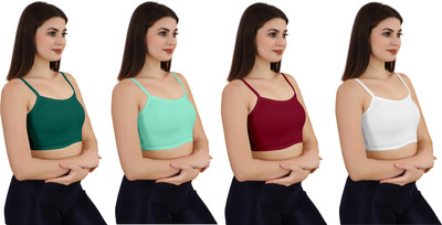 Guru Krupa Traders Women Sports Non Padded Bra(Dark Green, Light Green, Maroon, White)