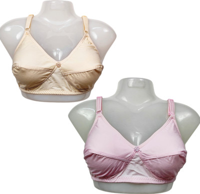 Maitri Pack of 2 Women Non Padded Regular Wearing Bra Women Everyday Non Padded Bra(Multicolor)