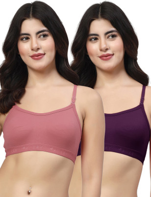 LILY 3321Mino Women Sports Non Padded Bra(Maroon, Purple)