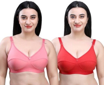 SEINON'S Pack of 2 Women Full Coverage Padded Bra (Red, Pink) Women Everyday Heavily Padded Bra(Red, Pink)