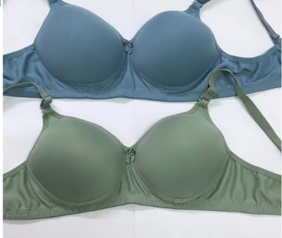 Kesar Lingeries seamless bras 001 Women Everyday Non Padded Bra(Light Green, Light Green)