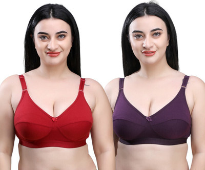 SKDREAMS bra Women Everyday Non Padded Bra(Red, Purple)