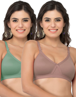 COLLEGE GIRL CG1304 Women Minimizer Lightly Padded Bra(Brown, Green)