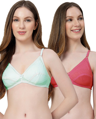 LILY anwahb Women Everyday Non Padded Bra(Green, Maroon)