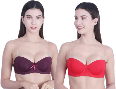 HouseOfCommon Women Balconette Lightly Padded Bra(Multicolor)