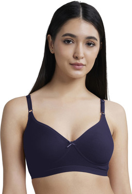 SALIENT Everyday Wireless & Non-Padded Cotton Rich Bra for Women Women Full Coverage Non Padded Bra(Blue)