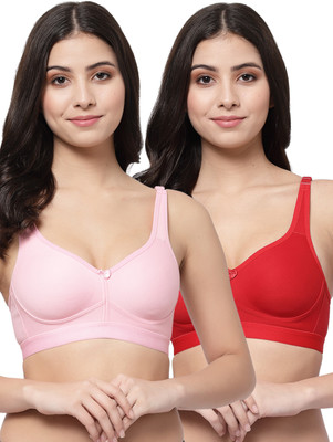 COLLEGE GIRL FullOn CG1215 T Shirt Plus Size Women Minimizer Lightly Padded Bra(Pink, Red)