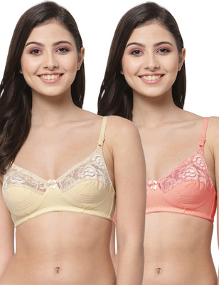 Docare NET21 Women Bralette Non Padded Bra(Beige, Orange)