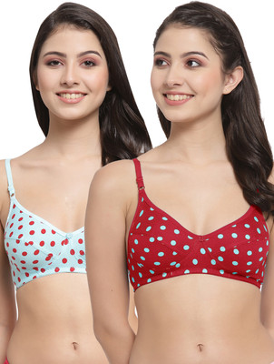 Docare YummyMino Women Everyday Non Padded Bra(Red, Blue)
