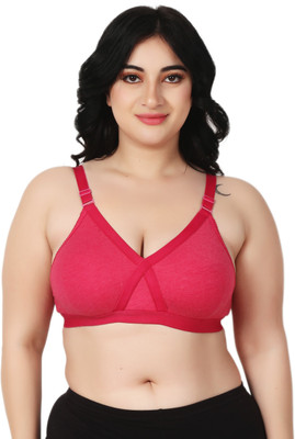 Narsingha Dreams B C D Cup Heavy Bust Plus Size Seamless Minimizer Full Coverage Non-Wired Combo Women Full Coverage Non Padded Bra(Pink)