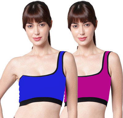 PIBU Khand Bra Women Minimizer Non Padded Bra(Blue, Pink)