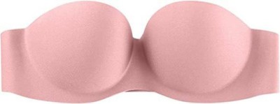 Wave Fashion Wireless Non Slip Underwear Bras Women Bandeau/Tube Heavily Padded Bra(Pink)