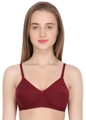 Zivaa Ziva Casual Non Padded Full Coveragen Wire Free Womens Bra for Girls Women Full Coverage Non Padded Bra(Maroon)