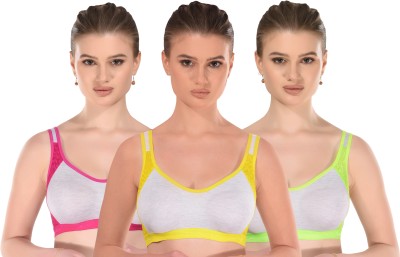 Yana Women Sports Non Padded Bra(Yellow, Pink, Light Green)